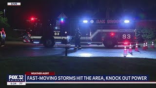 Fast-moving storms hit Chicago area, knock out power