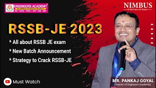 RSSB-JE Vacancy 2023 | All About RSSB JE Exam | New Batch Announcement | Strategy to Crack RSSB JE