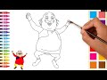 How to draw Motu from Motu Patlu | Kutties Corner