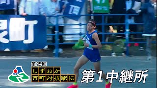 第1中継所たすき渡し｜第25回しずおか市町対抗駅伝 WebLIVE!