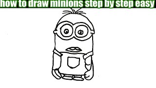 how to draw minions step by step easy