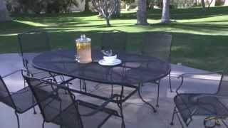 Woodard 48 in. Round Wrought Iron Patio Dining Table - Product Review Video