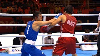 Round of 16 (52kg)  USENALIEV Azat (KGZ) vs ZOIROV Shakhobidin (UZB) /AIBA World 2019