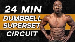24 Min Total Body Dumbbell Super Set Workout - Men Over 40 - Build Lean Muscle