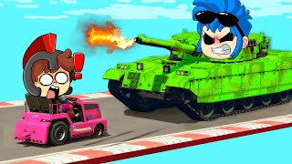 ¡CARRITO de GOLF vs TANQUE! 😱😂 GTA 5 pero LOS COMPAS CHOCAN EN SUPER COCHES (CARRERA) #2