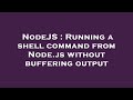 NodeJS : Running a shell command from Node.js without buffering output