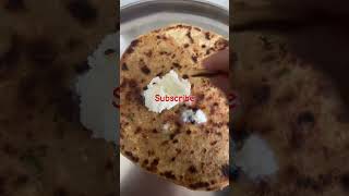 Prantha with white butter #food #subscribe