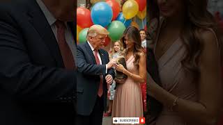 Trump and Melanie at cat's birthday party #trump #melanie