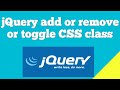 Add remove and toggle class in Jquery