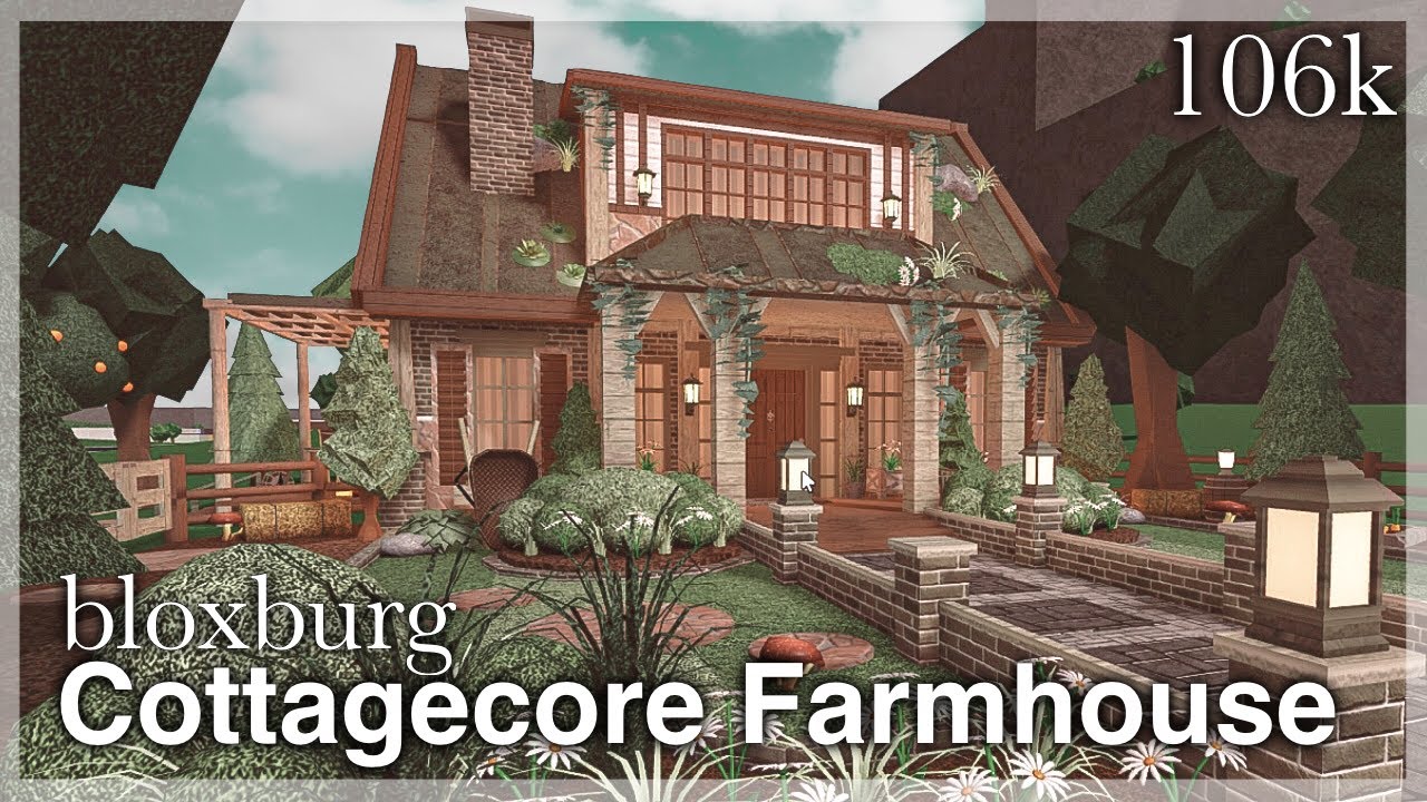 Bloxburg - Cottagecore Farmhouse Speedbuild (exterior) - YouTube