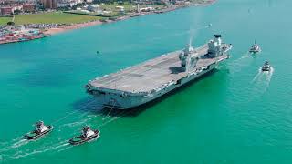 Amazing HMS Prince of wales aircraft carrier Portsmouth 22/08/2021 4k