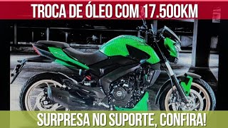 Dominar 400 troca de óleo com 17.500km, não abro mão das trocas de óleo a cada 2.500km. Confira!