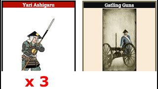 Total War: SHOGUN 2 3vs1: 3 Yari Ashigaru vs Gatling Guns (Fall of the Samurai)