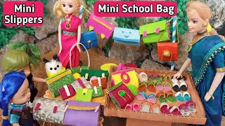 Barbie Buying School Bag🎒 || Mini Slippers || Mini School Bag || Barbie Show #19