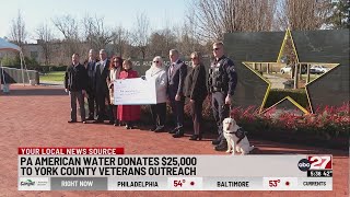 PA American Water donates $25,000 to York County veterans