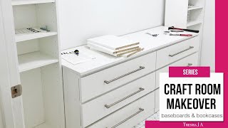 DIY Small Craft Room Makeover Ideas - Removing Baseboards/Installing IKEA Bookcases | Episode 2