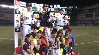 【プロ野球パ】石川＆大谷＆西野がお立ち台！ 「カンパイガールズ」も参加 2015/07/28 M-L