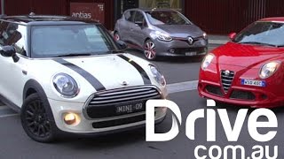 Mini Cooper v Alfa Romeo Mito v Renault Clio | Drive.com.au