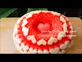 watermelon carving heart for you lessons 28 for advance แกะสลักแตงโมรูปหัวใจ