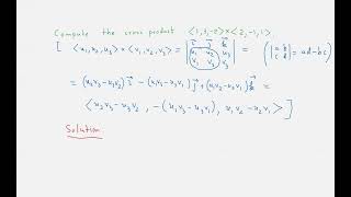Calculus III - Problem of the day - 09 - Introducing The Cross Product Of Two 3d Vectors