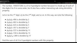 Project Euler 43: Sub-string divisibility