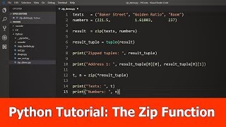 Python Beginner Tutorial : Zip Function