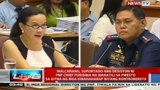 NTVL: Malacañang, suportado ang desisyon ni PNP Chief Purisima na manatili sa pwesto