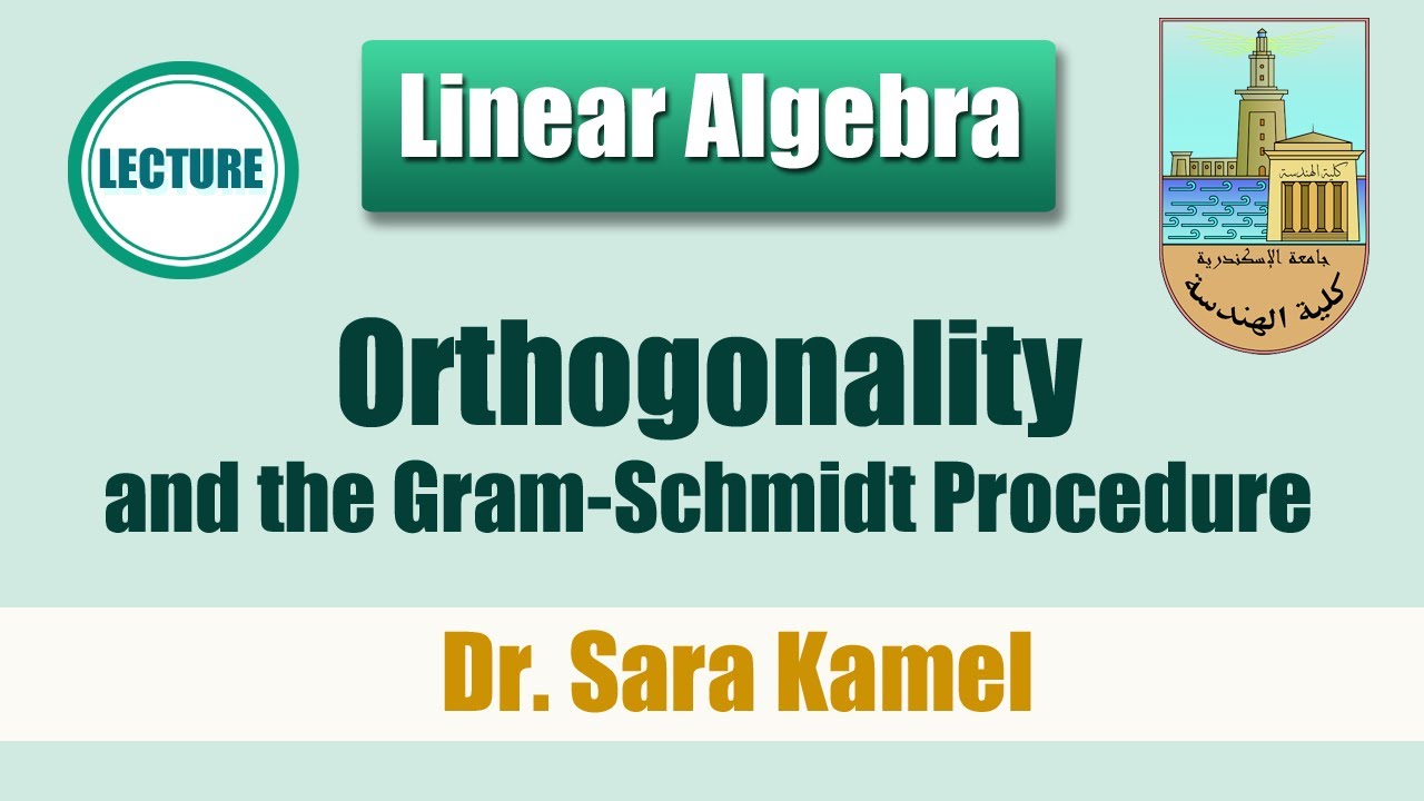 Lecture 11: Orthogonality And The Gram-Schmidt Procedure - YouTube