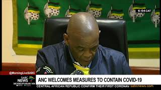 ANC welcomes measures to contain COVID-19