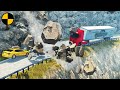 Cars vs Rockslide 😱 BeamNG.Drive