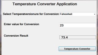 Visual Basic.Net Tutorial Temperature Conversion using Combo Box