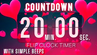 20 minute timer valentine's day flip clock timer ❤️❤️ #valentinesday   #heart #20minutetimer #love