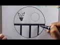 ⭕how to draw a nice😍 scenery in circle⭕ easy tutorial