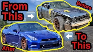 Rebuilding A Salvage Auction NISSAN GTR in 10 MINUTES like THROTL