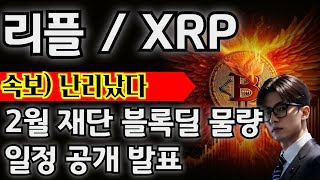 [리플/엑스알피 코인] ‼ 주말 새벽 난리났다 2월 재단 50억xrp 블록딜 폭탄 매도물량 투척 일정 공개 발표