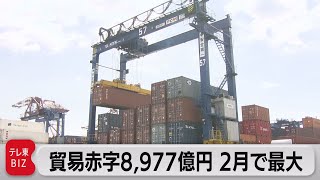 ２月の貿易赤字8,977億円　19カ月連続の赤字（2023年3月16日）