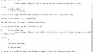 PHP Loops - do, while, foreach and for .