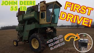 FIRST DRIVE!!! John Deere 55 EB combine ￼