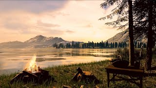 🌲in 1854, The Walden lake of Thoreau Atmosphere l Peaceful lake, birds singing, wood trimming sounds