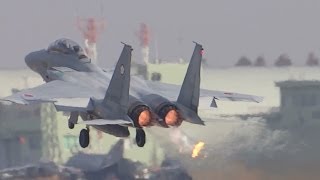 百里基地 F-15 Eagle Afterburner Takeoff !!