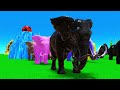 paint animals mammoths and elephants size comparison fountain crossing animal game transformation