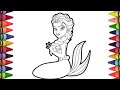 How to draw Elsa mermaid princess, Disney princess elsa drawing, Elsa Frozen movie colouring pages