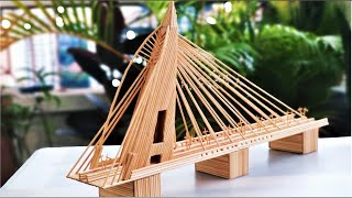 Miniature of Malaysia's Seri Wawasan Bridge with Skewer Sticks