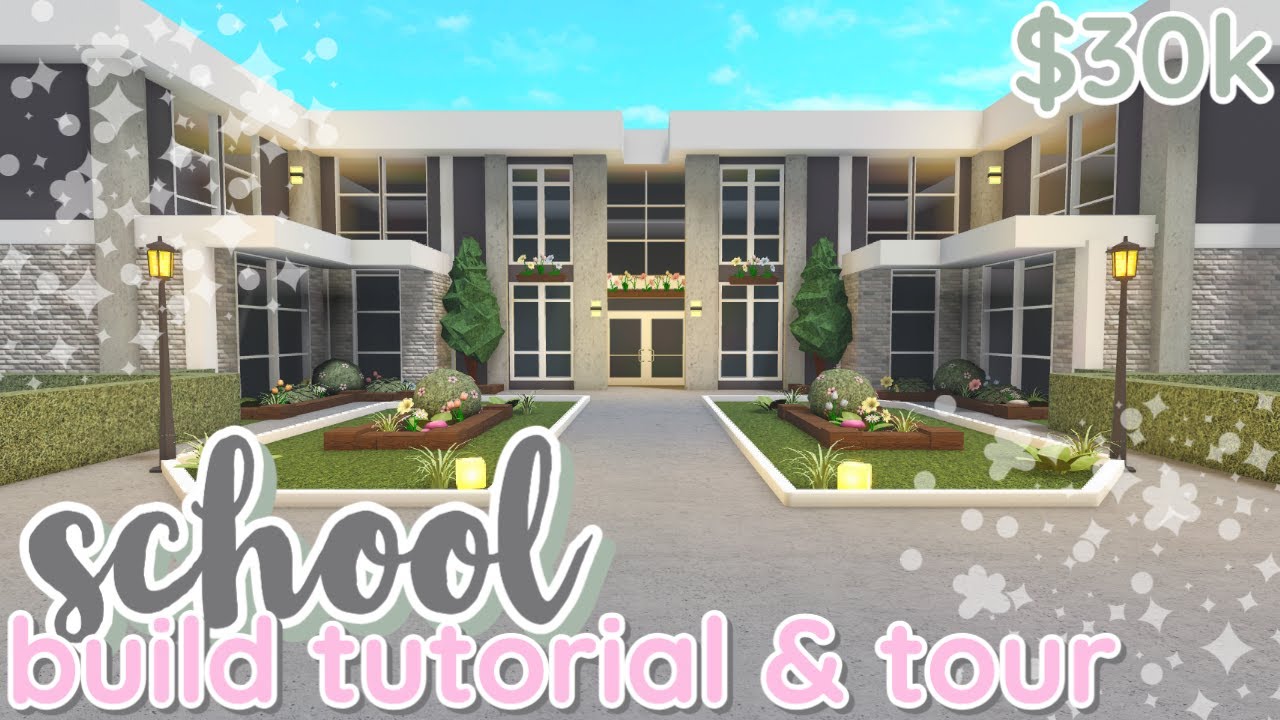 Building A Bloxburg School Build Tutorial W Voice Youtube
