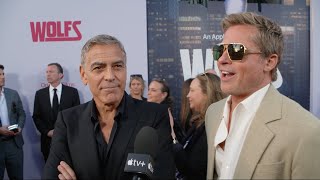 George Clooney, Brad Pitt, Austin Abrams Interviews | WOLFS (2024)