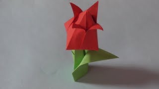How to Make a Tulip   Flower Origami Paper   Membuat Bunga Tulip 3D Dengan Mudah