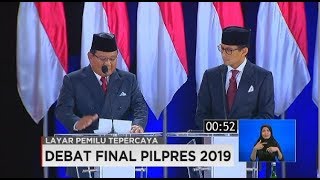 Closing Statement Jokowi-Maruf Amin Vs Prabowo-Sandiaga Uno di Debat Final Pilpres 2019
