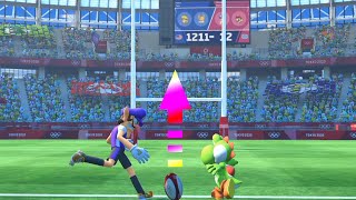 Mario and Sonic at the Olympic Games 2020 Rugby Sevens Team Sliver , Waluigi , Peach