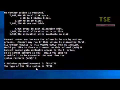 How to convert FAT32 to NTFS File system using cmd without formatting USB drive How to convert FAT32 to NTFS File system using cmd without formatting USB drive