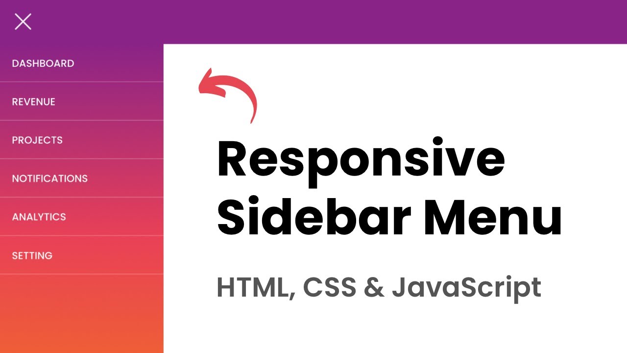 How To Create Responsive Sidebar Menu Using HTML, CSS & JavaScript ...